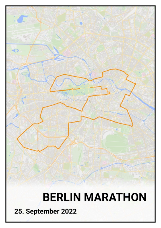 Karte des Berlin Marathon 2022