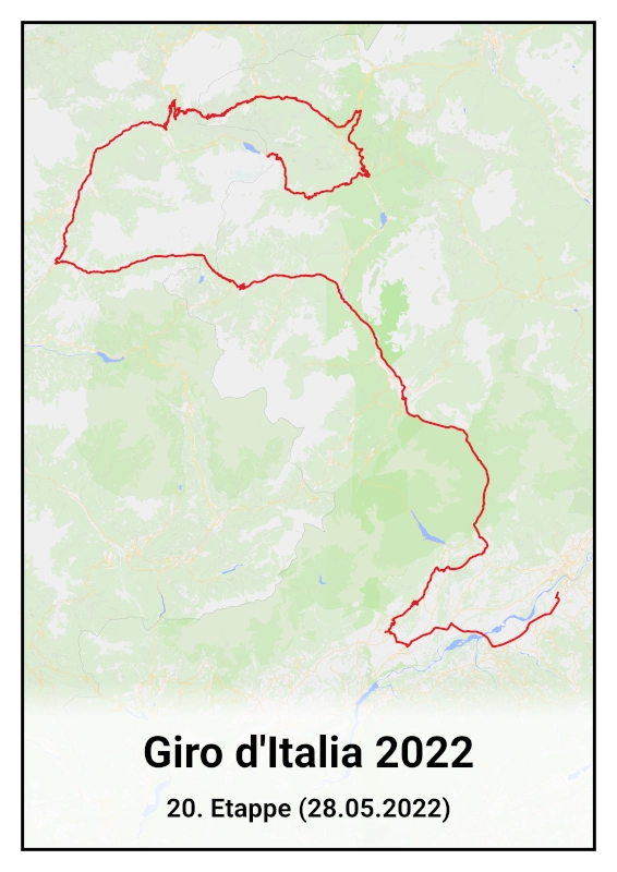 Karte der 20. Etappe des Giro d'Italia 2022