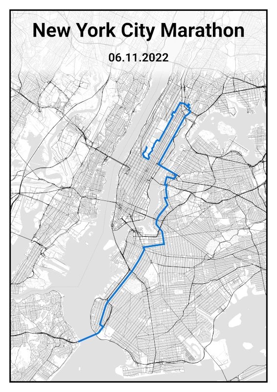 Karte des New York City Marathon 2022